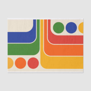 Mod 1970s Retro Style Geometric Design Seidenpapier