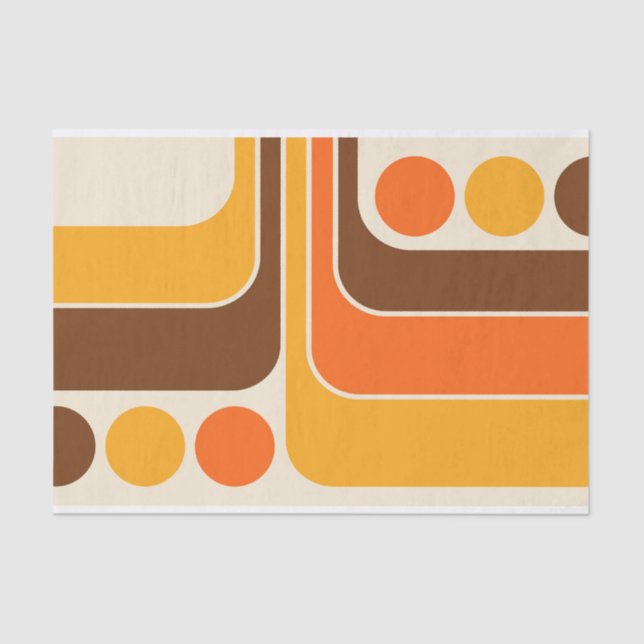 Mod 1970s Retro Style Geometric Design Seidenpapier (Vorderseite)