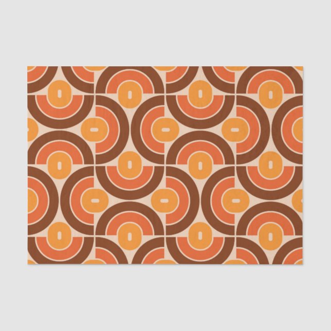 Mod 1970s Retro Style Geometric Design Seidenpapier (Vorderseite)