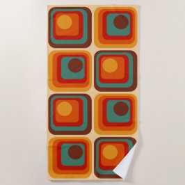 Mod 1970s Retro Style Geometric Design Strandtuch