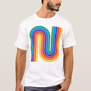 Mod 1970s Retro Style Geometric Design T-Shirt