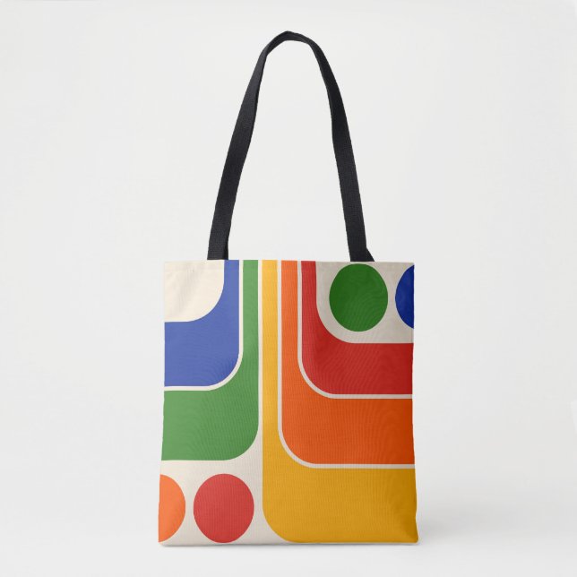 Mod 1970s Retro Style Geometric Design Tasche (Vorderseite)