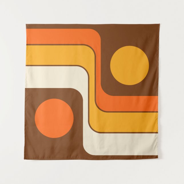 Mod 1970s Retro Style Geometric Design Wandteppich (Vorderseite)