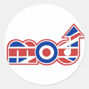 MOD 2 RUNDER AUFKLEBER