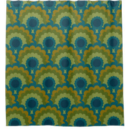 Mod 60er 70er Duschvorhang aus der Mitte des Jahrh