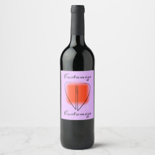 Mod Art Herz Etikett für individuelles Weinlabel