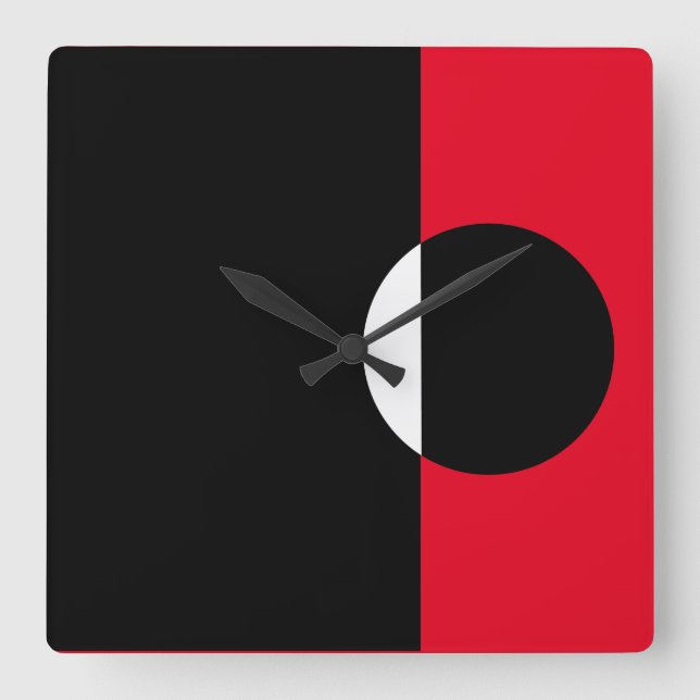 Mod Art Shapes Quadratische Wanduhr (Vorderseite)