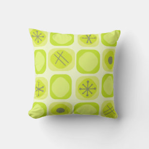 Mod Art Soft Cubes Chartreuse der 50er Jahre Kissen