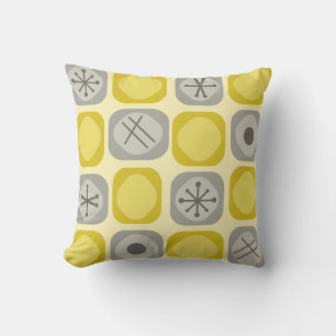 Mod Art Soft Cubes Yellow Grey aus den 50er Jahren Kissen