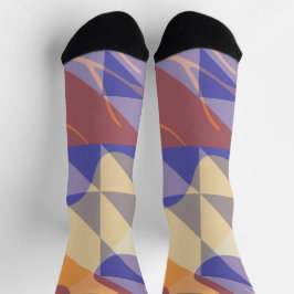 Mod Artsy Purple and Peach  Socken