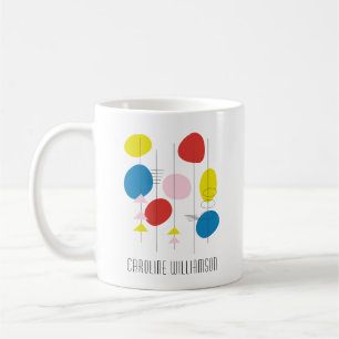 Mod Atome Kunst des Mittelalters in Rot Personalis Kaffeetasse