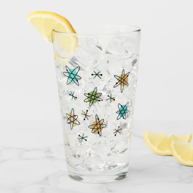 Mod Atomic Body Kissen Shot Glass Mitte des Jahrhu Glas (Vorderseite Ice)