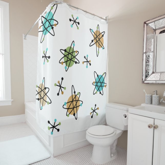 Mod Atomic Shower Vorhang aus der Mitte des Jahrhu (Beispiel)