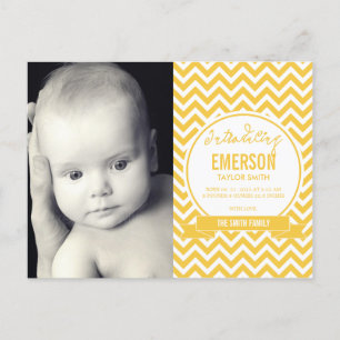 Mod Baby Birth Announcement - Sunshine Ankündigungspostkarte