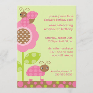 Mod Baby Bugs zum Geburtstag Einladung