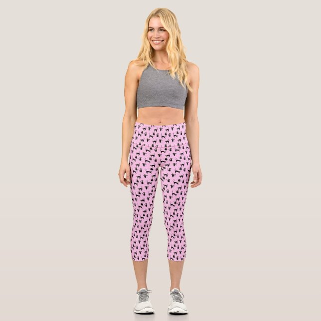 Mod Black Cats Capri Leggings (Vorderseite)