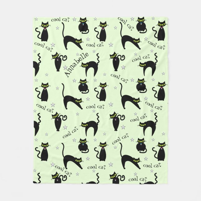 Mod Black Cats Fleecedecke (Vorderseite)