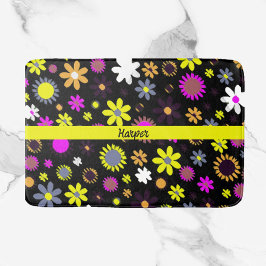 Mod Black Floral Badematte