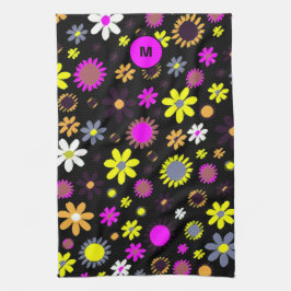 Mod Black Floral Geschirrtuch
