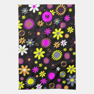 Mod Black Floral Geschirrtuch