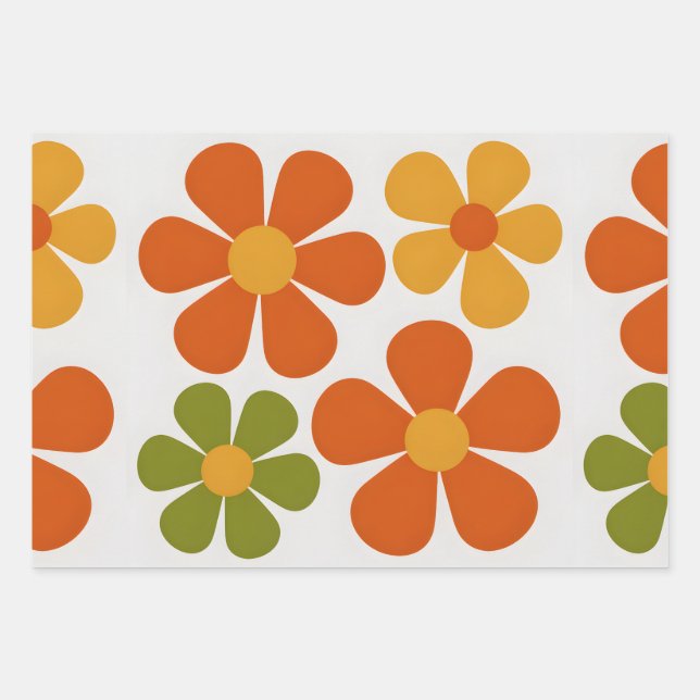 Mod Blooms Geschenkpapier Set (Vorderseite)