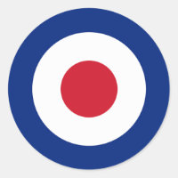 MOD Blue Red and White Round Aufkleber