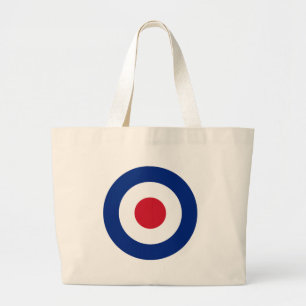 Mod Blue Red and White Tote Bag   Lässige MOD-Ges Jumbo Stoffbeutel