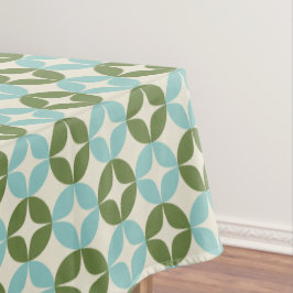Mod Blue Sage Green Festive Geometric Mitte Jahrhu Tischdecke