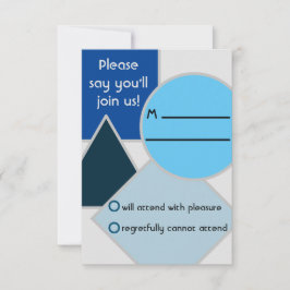 Mod Blue Shapes RSVP-Karte RSVP Karte