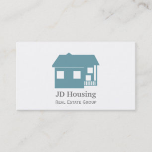 Mod Blue White Classy Cartes d'affaires immobilièr