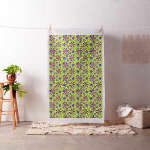 Mod-Blume auf Peridot Large Repeat Stoff