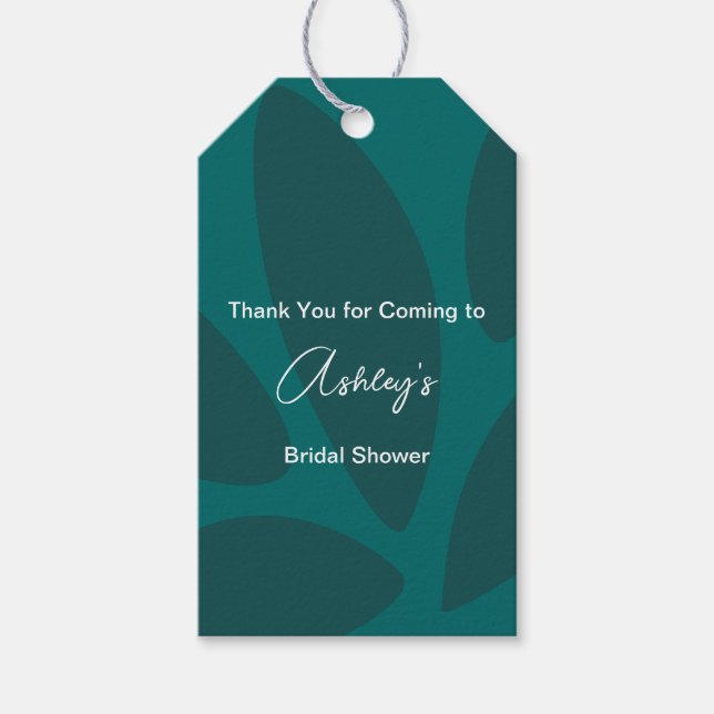 Mod Blume Petals Botanisches Aquamarines Brautpart Geschenkanhänger (Vorderseite)