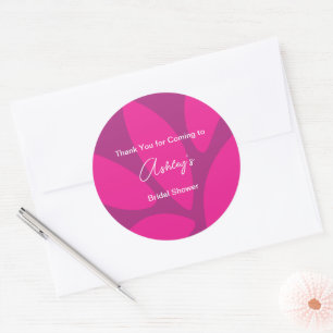 Mod Blumenblüten Botanisch Fuchsia Brautparty Runder Aufkleber