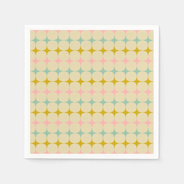 Mod-Brautparty für Vintage geometrische Pastellsta Serviette (Vorderseite)