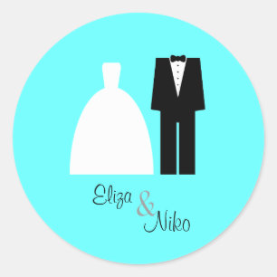 Mod Bride & Groom Siegel Sticker