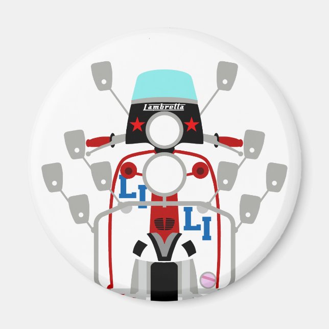 Mod Brit Pop Art Scooter Magnet (Vorne)