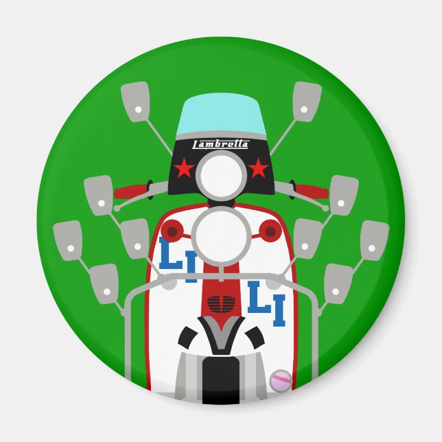 Mod Brit Pop Art Scooter Magnet (Vorne)