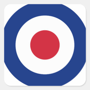 Mod - Classic Roundel - Ziel für das Bogenschieß Quadratischer Aufkleber