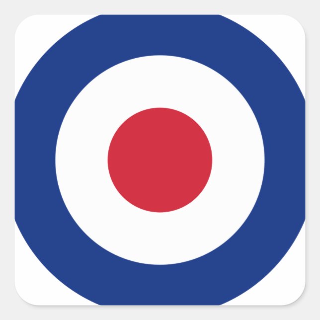 Mod - Classic Roundel - Ziel für das Bogenschießen Quadratischer Aufkleber (Vorderseite)