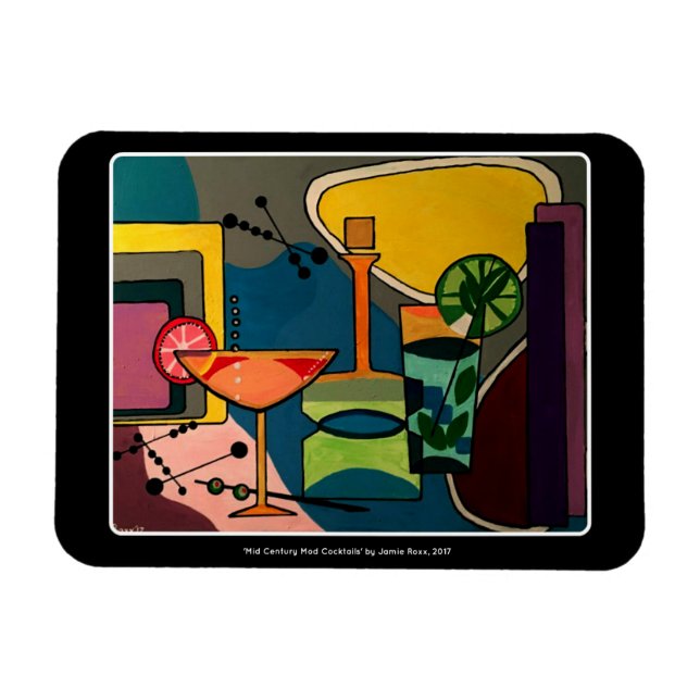 "Mod Cocktails" aus dem Mittelalter auf einem Bild Magnet (Horizontal)