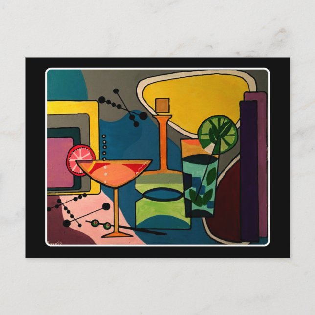 "Mod Cocktails" aus dem Mittelalter auf einem Gemä Postkarte (Vorderseite)