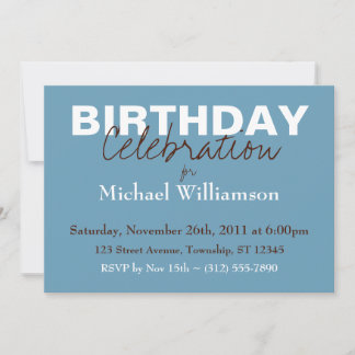 Mod Color Blue Birthday Einladungen