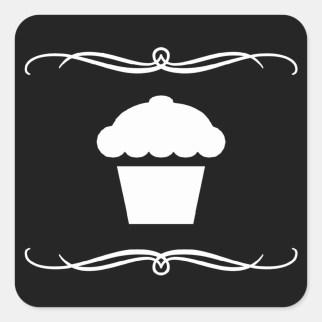 Mod cupcake quadratischer aufkleber (Vorderseite)