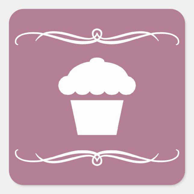 Mod cupcake quadratischer aufkleber (Vorderseite)
