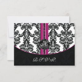 Mod Damask rosa Rsvp-Karten Standard 3,5 x 5 RSVP Karte