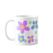 Mod Dots Floral Print Tasse