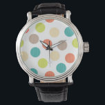 Mod Dots Handgezogene Doodle Aquamarin Orange Circ Armbanduhr<br><div class="desc">Karo auf www.zazzle.com/Sweetbriar_Drive für so viele andere schöne Stile,  Gegenstände & Farben! © SweetbriarDrive 2014. Kopieren Sie nicht.</div>