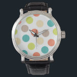Mod Dots Handgezogene Doodle Aquamarin Orange Circ Armbanduhr<br><div class="desc">Karo auf www.zazzle.com/Sweetbriar_Drive für so viele andere schöne Stile,  Gegenstände & Farben! © SweetbriarDrive 2014. Kopieren Sie nicht.</div>