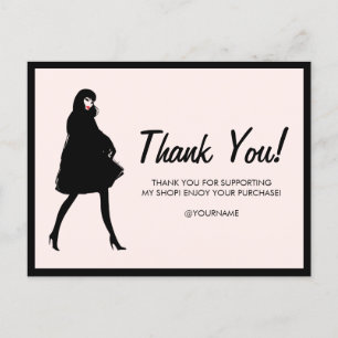 Mod Fashion Girl Boutique, Poshmark Rosa Danke Postkarte