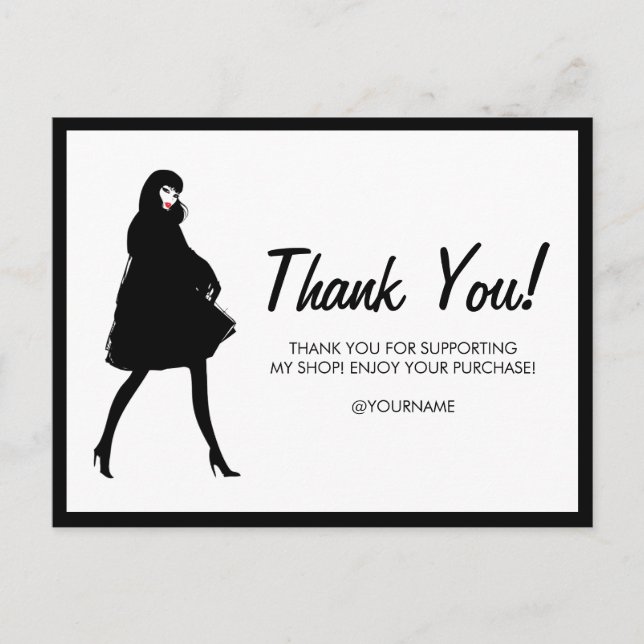 Mod Fashion Girl Boutique, Poshmark Vielen Dank Postkarte (Vorderseite)